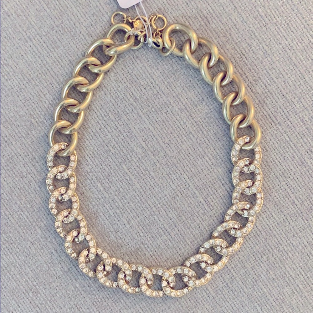 J.Crew Factory Pavé Crystal-Link Necklace